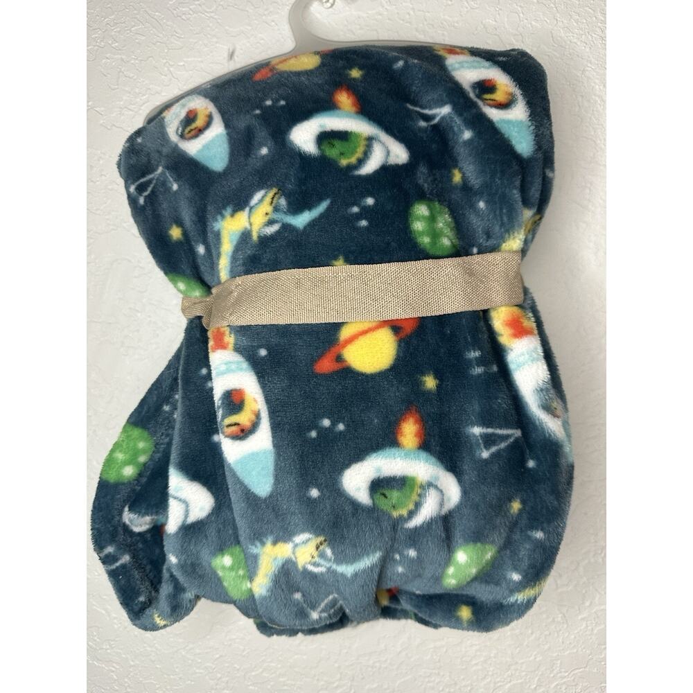 Adirondack Baby Blanket My Cozy Blanket Space Rockets Dinosaur Spaceship - Picture 4 of 4